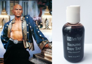 Yule Brynner in "The King and I" and Ben Nye's "Body Bronzing Tint" as it is today
